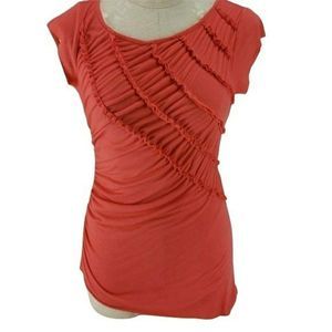 Heirloom‎ Short Sleeve ruffled coral small Shirt